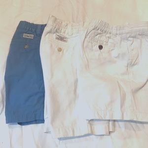 Boys shorts bundle. White and blue. Size 5 and 7. Polo and Best&co.
